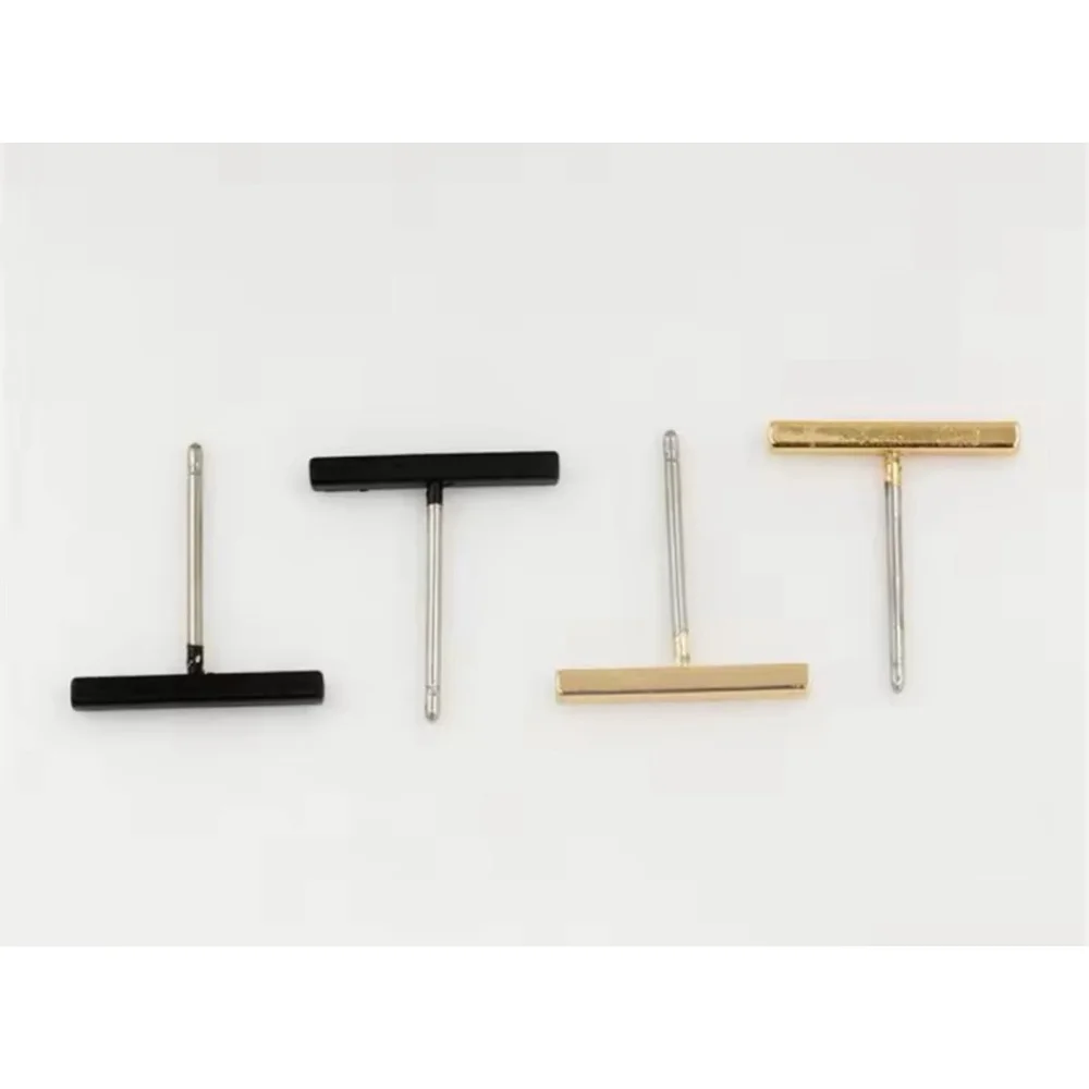 NEW Unisex Black Bar Staple‎ Stud Earrings, 1.2cm